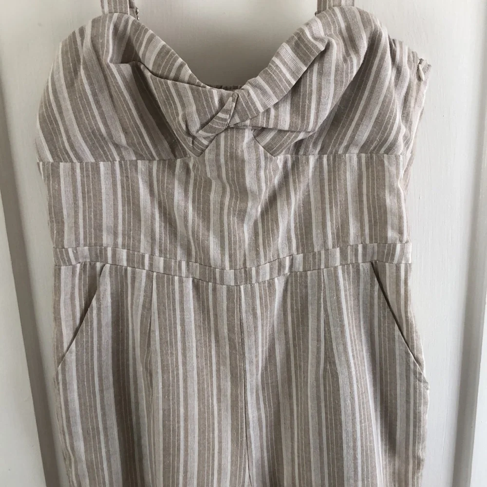 Heartloom khaki striped jumpsuit - Picture 5 of 7